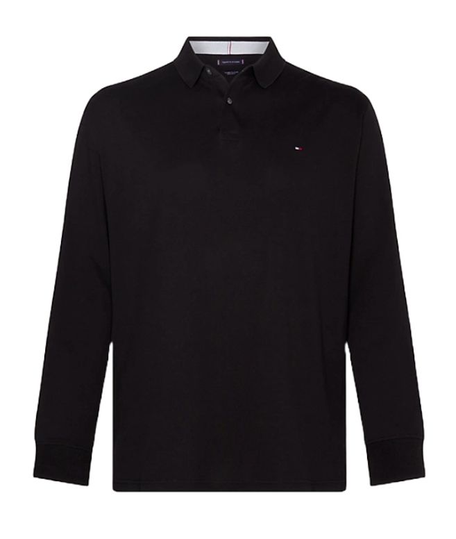 Ανδρικό Plus Size 1985 Μακρυμάνικο Polo Μαύρο Tommy Hilfiger MW0MW34102-BDS