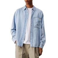 Ανδρικό Τζιν Πουκάμισο Γαλάζιο Calvin Klein J30J327508-1AA