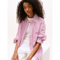 Γυναικείο Ριγέ Φόρεμα/Πουκαμίσα Ροζ Tommy Jeans DW0DW21122-0D5