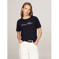 Γυναικείο Script T-shirt Navy Μπλε Tommy Hilfiger WW0WW43459-02G