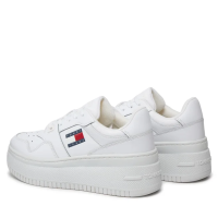 Γυναικεία Δερμάτινα Retro Basket Sneakers Λευκά Tommy Jeans EN0EN02506-YBS