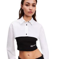 Γυναικείο Πουκάμισο Λευκό Karl Lagerfeld Jeans A3W11006-998 BLACK/WHITE