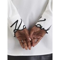 Γυναικείο Πουκάμισο Λευκό Karl Lagerfeld A3W11023-100 WHITE