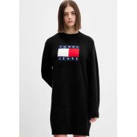 Γυναικείο Πλεκτό Φόρεμα Μαύρο Tommy Jeans DW0DW21462-HEV