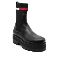 Γυναικεία Δερμάτινα Flatform Chelsea Μποτάκια Μαύρα Tommy Jeans EN0EN02301-BDS
