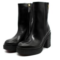 Γυναικεία Δερμάτινα Plateau Μποτάκια Μαύρα Tommy Hilfiger FW0FW07535-BDS