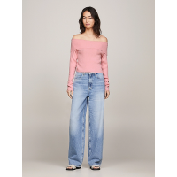 Γυναικείο Off Shoulder Πουλόβερ Ροζ Tommy Jeans DW0DW17501-THA