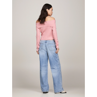 Γυναικείο Off Shoulder Πουλόβερ Ροζ Tommy Jeans DW0DW17501-THA