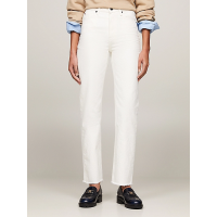 Γυναικείο Classic Straight Παντελόνι Εκρού Tommy Hilfiger WW0WW40642-1CE