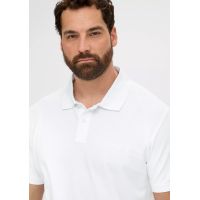 Ανδρικό Plus Size Polo Λευκό S.Oliver 2139798-0100
