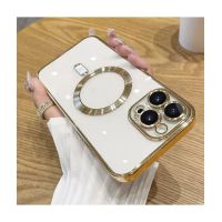 Magsafe Back Cover Σιλικόνης Διάφανο/Χρυσό (iPhone 15 Pro Max)