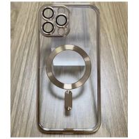Magsafe Back Cover Σιλικόνης Διάφανο/Χρυσό (iPhone 15 Pro Max)