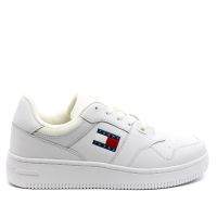 Ανδρικά Δερμάτινα Retro Basket Sneakers Λευκά Tommy Jeans EM0EM01395-YBR