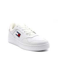Ανδρικά Δερμάτινα Retro Basket Sneakers Λευκά Tommy Jeans EM0EM01395-YBR