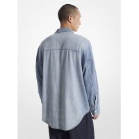 Unisex Oversized Τζιν Πουκάμισο Γαλάζιο Michael Kors UF4409W1KQ-918