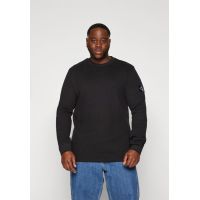 Ανδρικό Plus Size Waffle Μακρυμάνικο T-shirt Μαύρο Calvin Klein J30J327395-BEH