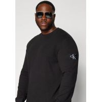 Ανδρικό Plus Size Waffle Μακρυμάνικο T-shirt Μαύρο Calvin Klein J30J327395-BEH