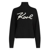 Γυναικείο Soutache Signature Πουλόβερ Μαύρο Karl Lagerfeld 246W2000-998 BLK/WHT
