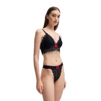 Γυναικείο Triangle Padded Lace Σουτιέν Μαύρο Hugo 50502786-002