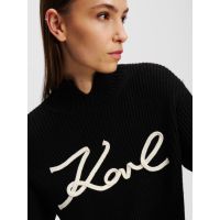 Γυναικείο Soutache Signature Πουλόβερ Μαύρο Karl Lagerfeld 246W2000-998 BLK/WHT