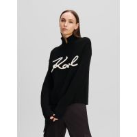 Γυναικείο Soutache Signature Πουλόβερ Μαύρο Karl Lagerfeld 246W2000-998 BLK/WHT