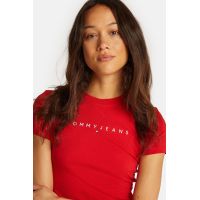 Γυναικείο Slim Linear T-shirt Κόκκινο Tommy Jeans DW0DW18398-XME