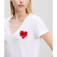 Γυναικείο Hearts T-shirt Λευκό Karl Lagerfeld A1W17116-100 WHITE
