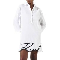 Γυναικείο DNA Signature Beach Φόρεμα Λευκό Karl Lagerfeld 240W2205-100 WHITE