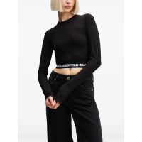 Γυναικεία Μακρυμάνικη Μπλούζα Μαύρη Karl Lagerfeld Jeans A1W17042-999 BLACK