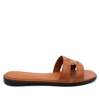 Γυναικεία Δερμάτινα TH Monogram Mules Καφέ Tommy Hilfiger FW0FW08671-GPA