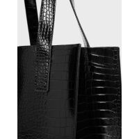 Γυναικεία Reptcon Τσάντα Κροκό Μαύρη Ted Baker 253519-BLACK