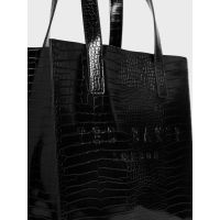 Γυναικεία Reptcon Τσάντα Κροκό Μαύρη Ted Baker 253519-BLACK