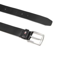 Ανδρική Δερμάτινη Denton Ζώνη Μαύρη Tommy Hilfiger AM0AM08360-990