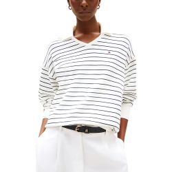 Γυναικείο Polo Πουλόβερ Εκρού Tommy Hilfiger WW0WW45695-0FH