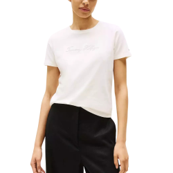 Γυναικείο T-shirt Εκρού Tommy Hilfiger WW0WW47210-YA8