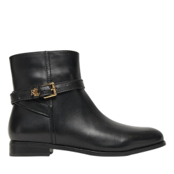 Γυναικείες Δερμάτινες Brooke Μπότες Μαύρες Ralph Lauren 802967768001-BLACK