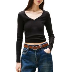 Γυναικεία Μακρυμάνικη Μπλούζα Μαύρη Tommy Jeans DW0DW17990-BDS