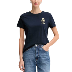 Γυναικείο TH Crest T-shirt Navy Μπλε Tommy Hilfiger WW0WW46153-C1G