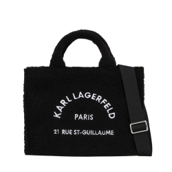 Γυναικεία K/Rsg Md Square Tote Shearling Τσάντα Μαύρη Karl Lagerfeld A4W50013-999 BLACK