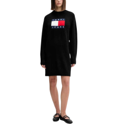 Γυναικείο Πλεκτό Φόρεμα Μαύρο Tommy Jeans DW0DW21462-HEV
