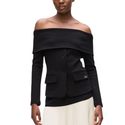 Γυναικεία Off Shoulder Μπλούζα Μαύρη Karl Lagerfeld A4W20042-999 BLACK