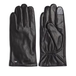 Ανδρικά Δερμάτινα Γάντια Μαύρα Tommy Hilfiger AM0AM11482-BDS