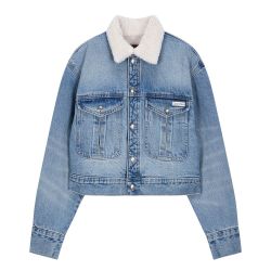 Γυναικείο Sherpa Τζιν Μπουφάν Γαλάζιο Calvin Klein LV047D736G-YYE