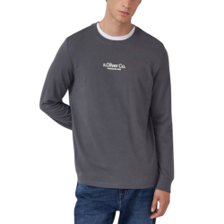 Ανδρικό Μακρυμάνικο T-shirt Γκρι S.Oliver 2169157-95D1