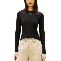 Γυναικείο Slim Μακρυμάνικο T-shirt Μαύρο Tommy Jeans DW0DW20178-BDS