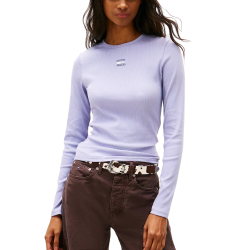 Γυναικείο Slim Μακρυμάνικο T-shirt Λιλά Tommy Jeans DW0DW20178-C5U