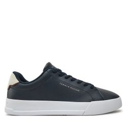 Ανδρικά Δερμάτινα Sneakers Navy Μπλε Tommy Hilfiger FM0FM05367-DW5