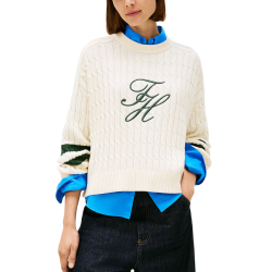 Γυναικείο Πουλόβερ Κρεμ Tommy Hilfiger WW0WW47633-AEF