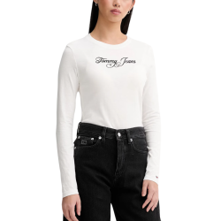 Γυναικείο Slim Μακρυμάνικο T-shirt Λευκό Tommy Jeans DW0DW21844-YBL