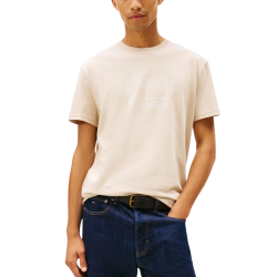 Ανδρικό T-shirt Μπεζ Tommy Jeans DM0DM22317-ABY